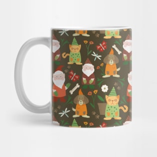 Garden Gnomes Pets Pattern Chocolate Mug